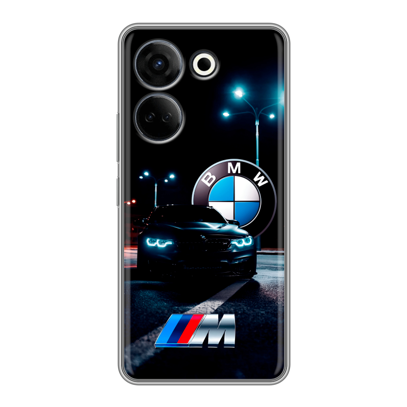 Силиконовый чехол на Tecno Camon 20 с принтом БМВ BMW Силиконовый чехол на Tecno Camon 20 с принтом БМВ BMW