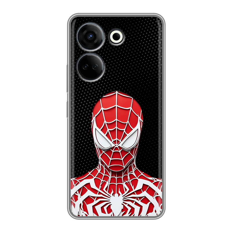 Силиконовый противоударный чехол на Tecno Camon 20 с принтом человек паук spiderman Силиконовый противоударный чехол на Tecno Camon 20 с принтом человек паук spiderman