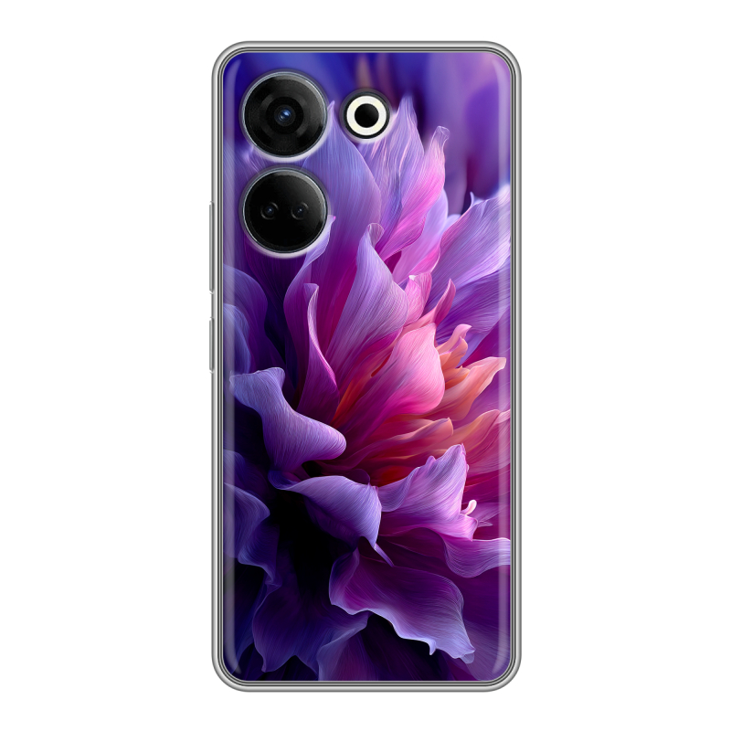 Силиконовый противоударный чехол на Tecno Camon 20 с принтом женский цветы Силиконовый противоударный чехол на Tecno Camon 20 с принтом женский цветы