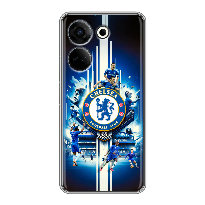 Силиконовый чехол на Tecno Camon 20 с принтом Chelsea Челси Силиконовый чехол на Tecno Camon 20 с принтом Chelsea Челси
