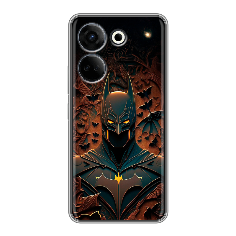 Силиконовый чехол на Tecno Camon 20 с принтом Batman Бэтмен Силиконовый чехол на Tecno Camon 20 с принтом Batman Бэтмен