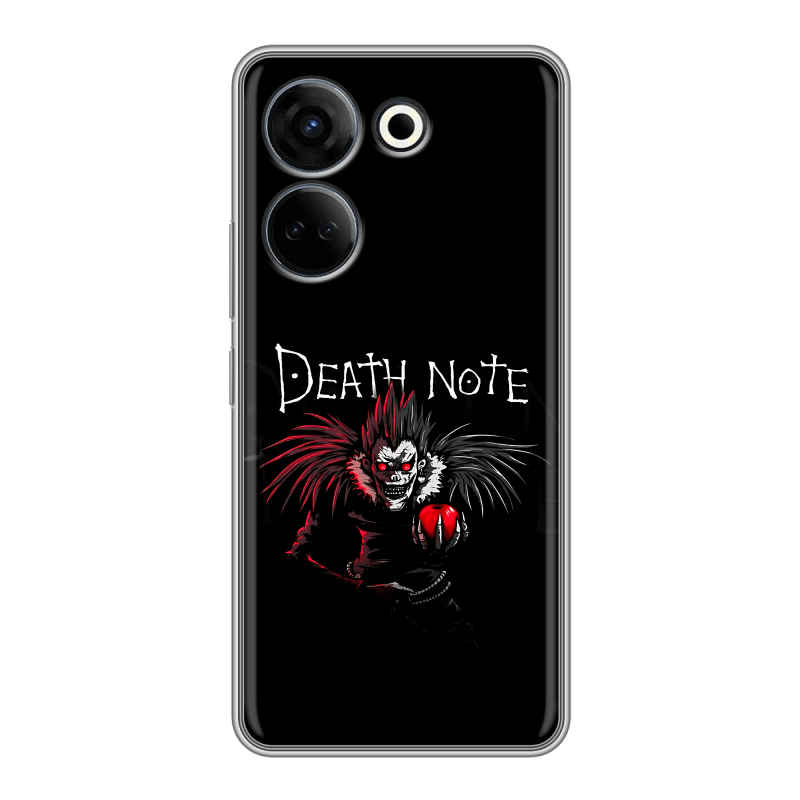 Силиконовый противоударный чехол на Tecno Camon 20 с принтом Death note Тетрадь смерти Силиконовый противоударный чехол на Tecno Camon 20 с принтом Death note Тетрадь смерти