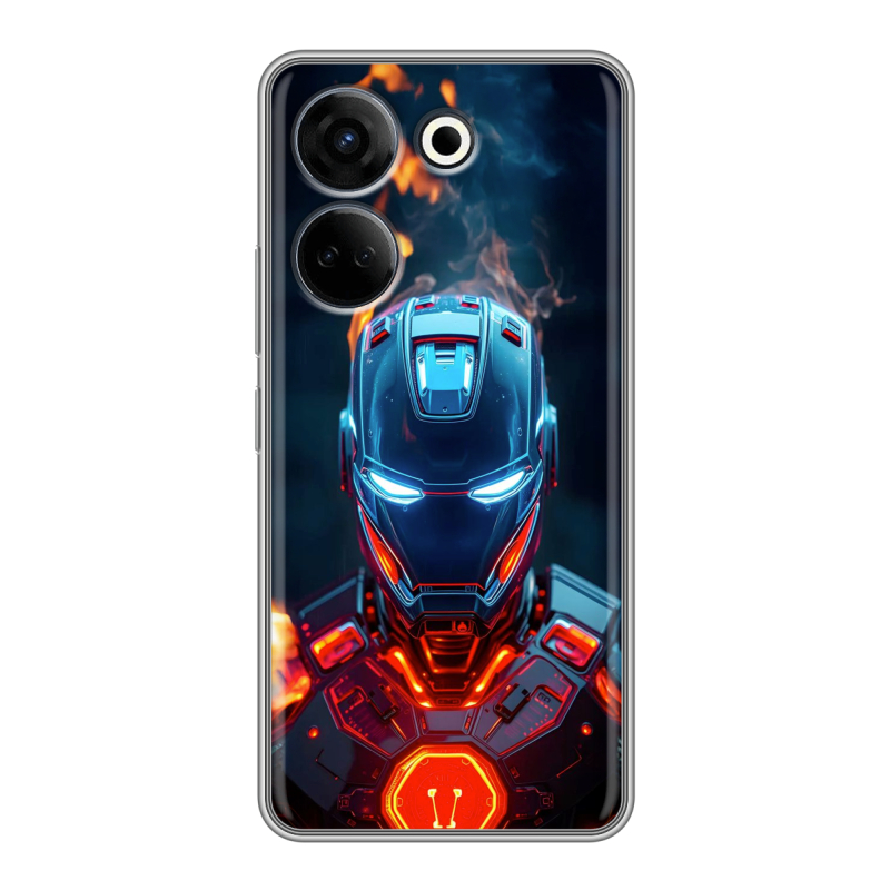 Силиконовый противоударный чехол на Tecno Camon 20 с принтом IronMan Железный человек Силиконовый противоударный чехол на Tecno Camon 20 с принтом IronMan Железный человек