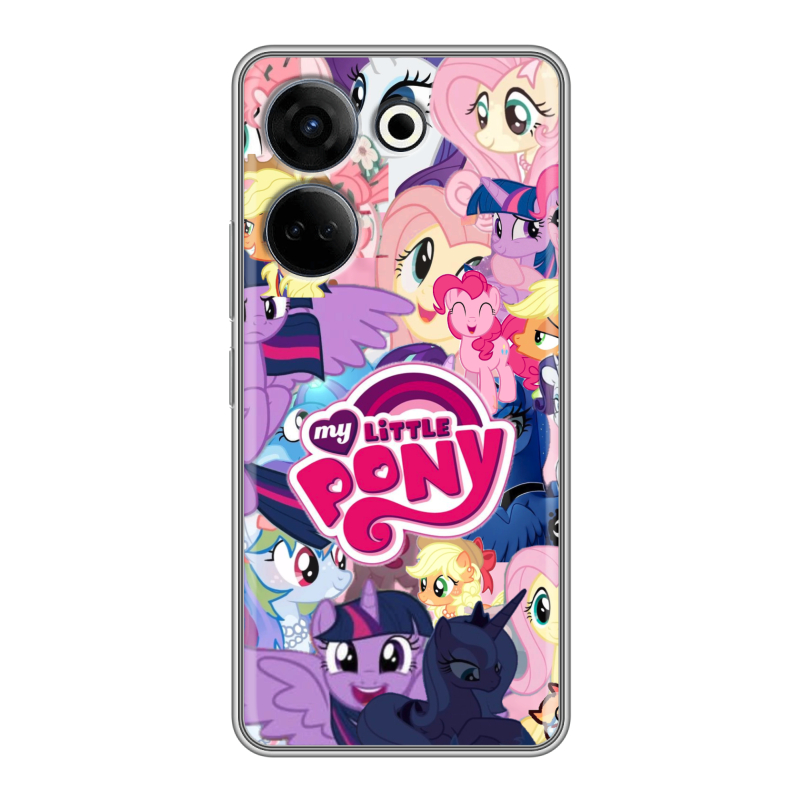 Силиконовый чехол на Tecno Camon 20 с принтом My little pony Дружба чудо Силиконовый чехол на Tecno Camon 20 с принтом My little pony Дружба чудо