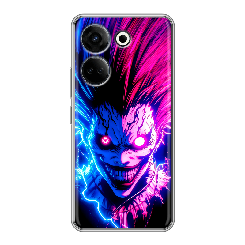 Силиконовый противоударный чехол на Tecno Camon 20 с принтом Death note Тетрадь смерти Силиконовый противоударный чехол на Tecno Camon 20 с принтом Death note Тетрадь смерти