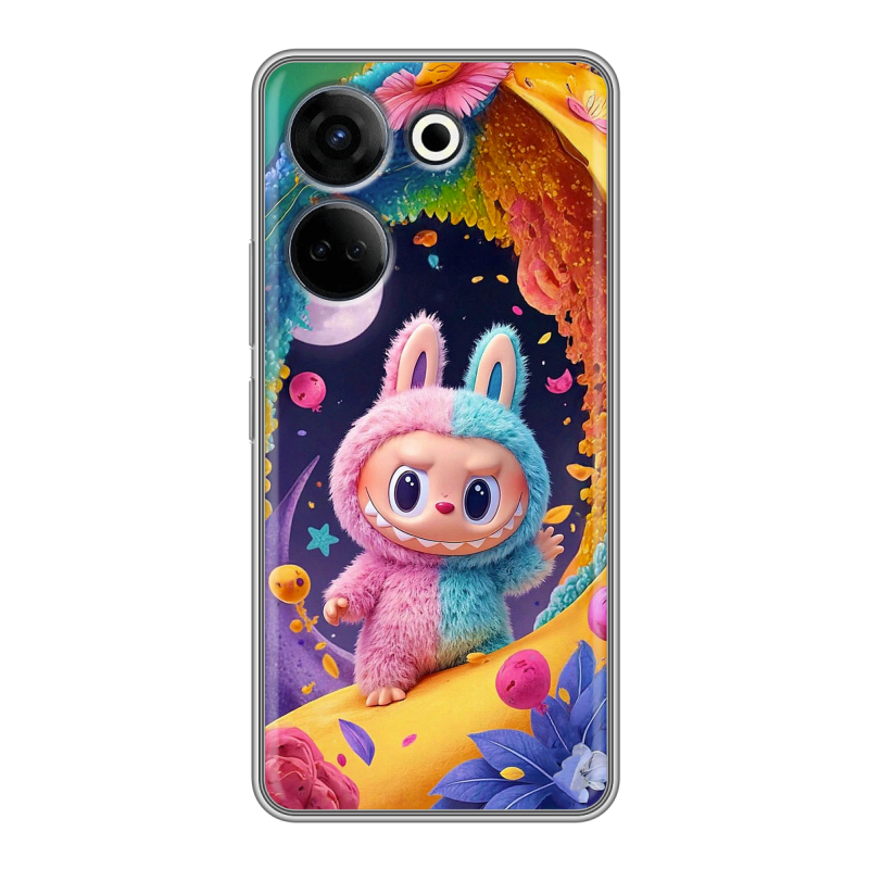 Силиконовый чехол на Tecno Camon 20 с принтом Labubu Лабубу Силиконовый чехол на Tecno Camon 20 с принтом Labubu Лабубу