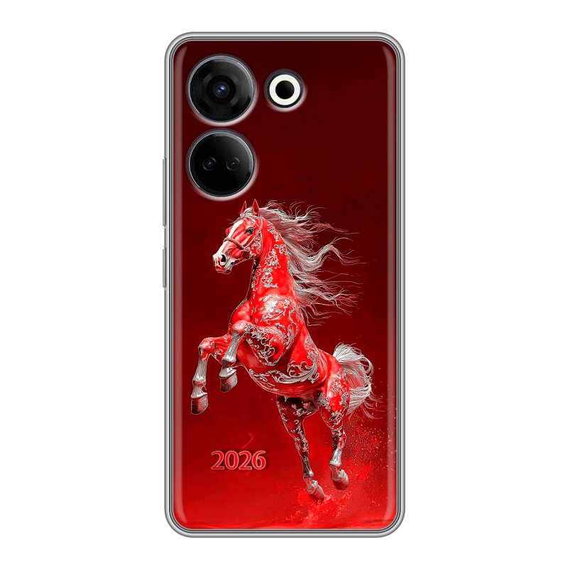 Силиконовый противоударный чехол на Tecno Camon 20 с принтом Новый год Силиконовый противоударный чехол на Tecno Camon 20 с принтом Новый год