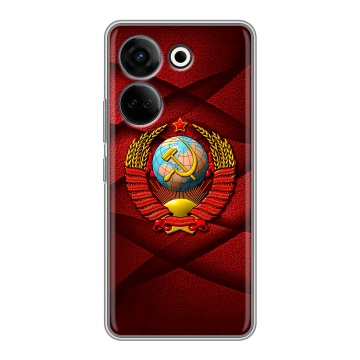 Силиконовый чехол на Tecno Camon 20 Pro 4G с принтом Герб СССР
