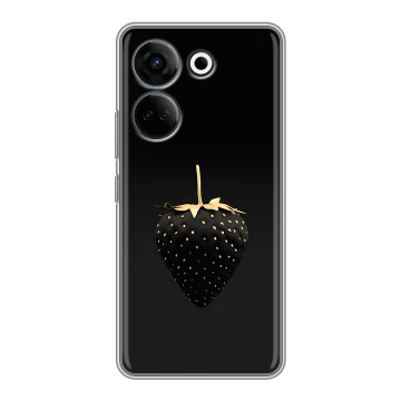 Силиконовый чехол на Tecno Camon 20 Pro 4G с принтом Черная клубника