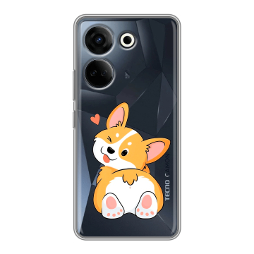 Силиконовый чехол на Tecno Camon 20 Pro 4G с принтом Корги