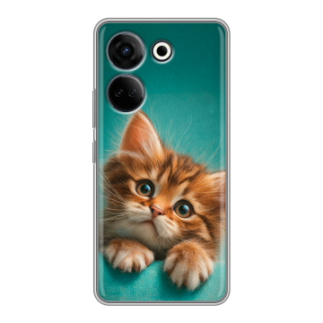 Силиконовый чехол на Tecno Camon 20 Pro 4G с принтом котенок