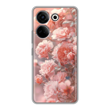 Силиконовый чехол на Tecno Camon 20 Pro 4G с принтом Розовые розы