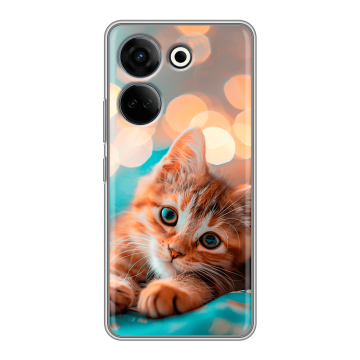 Силиконовый чехол на Tecno Camon 20 Pro 4G с принтом котик