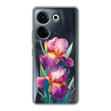 Силиконовый чехол на Tecno Camon 20 Pro 4G с принтом Цветы орхидеи Силиконовый чехол на Tecno Camon 20 Pro 4G с принтом Цветы орхидеи