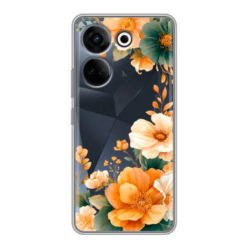 Силиконовый чехол на Tecno Camon 20 Pro 4G с принтом Цветы принт Силиконовый чехол на Tecno Camon 20 Pro 4G с принтом Цветы принт