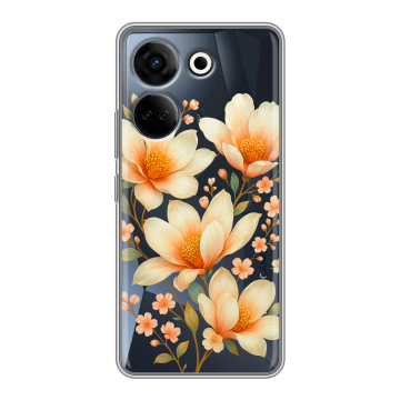 Силиконовый чехол на Tecno Camon 20 Pro 4G с принтом Цветы Силиконовый чехол на Tecno Camon 20 Pro 4G с принтом Цветы