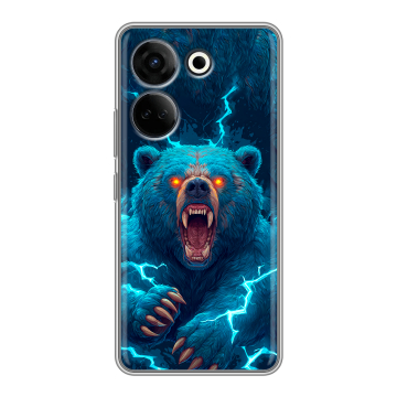 Силиконовый чехол на Tecno Camon 20 Pro 4G с принтом Медведь Силиконовый чехол на Tecno Camon 20 Pro 4G с принтом Медведь