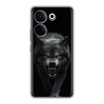 Силиконовый чехол на Tecno Camon 20 Pro 4G с принтом Волк
