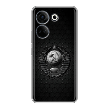 Силиконовый чехол на Tecno Camon 20 Pro 4G с принтом Герб Флаг СССР Силиконовый чехол на Tecno Camon 20 Pro 4G с принтом Герб Флаг СССР