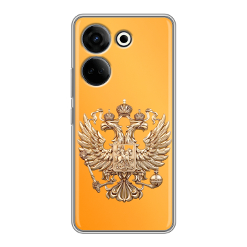 Силиконовый чехол на Tecno Camon 20 Pro 4G с принтом Герб Флаг России