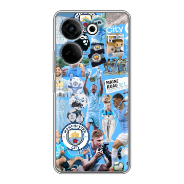 Силиконовый чехол на Tecno Camon 20 Pro 4G с принтом Man City Манчестер Сити