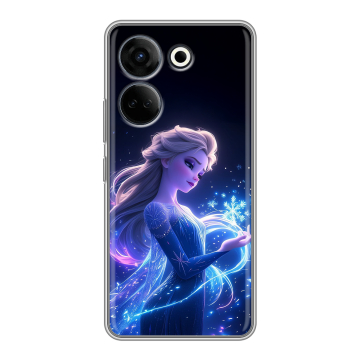 Силиконовый чехол на Tecno Camon 20 Pro 4G с принтом Холодное сердце Frozen