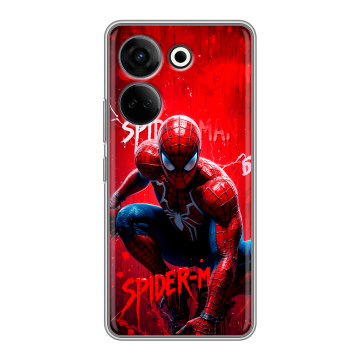Силиконовый чехол на Tecno Camon 20 Pro 4G с принтом Spiderman Человек паук Силиконовый чехол на Tecno Camon 20 Pro 4G с принтом Spiderman Человек паук