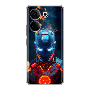 Силиконовый чехол на Tecno Camon 20 Pro 4G с принтом IronMan Железный человек Силиконовый чехол на Tecno Camon 20 Pro 4G с принтом IronMan Железный человек