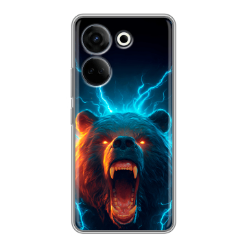 Силиконовый чехол на Tecno Camon 20 Pro 4G с принтом Медведь