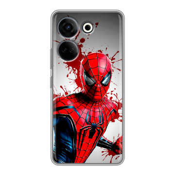 Силиконовый чехол на Tecno Camon 20 Pro 4G с принтом Spiderman Человек паук