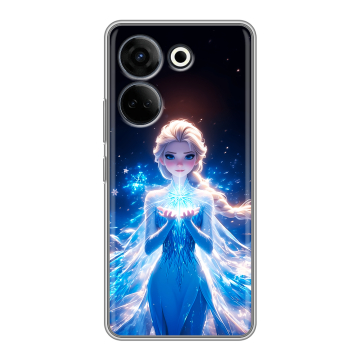 Силиконовый чехол на Tecno Camon 20 Pro 4G с принтом Холодное сердце Frozen
