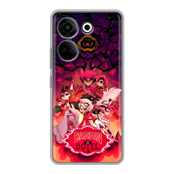 Силиконовый чехол на Tecno Camon 20 Pro 4G с принтом Hazbin Hotel Отель Хазбин