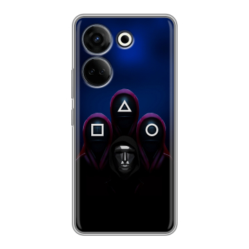 Силиконовый чехол на Tecno Camon 20 Pro 4G с принтом Игра Кальмара