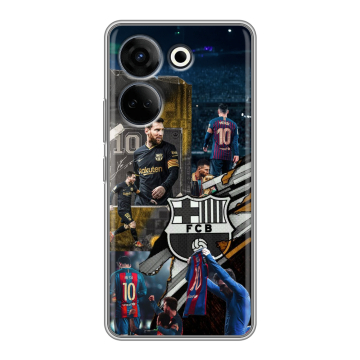 Силиконовый чехол на Tecno Camon 20 Pro 4G с принтом Messi Barcelona