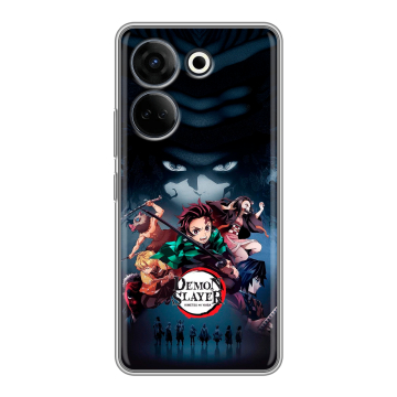 Силиконовый чехол на Tecno Camon 20 Pro 4G с принтом Demon Slayer Клинок рассекающий демонов Силиконовый чехол на Tecno Camon 20 Pro 4G с принтом Demon Slayer Клинок рассекающий демонов