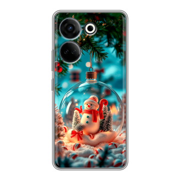 Силиконовый чехол на Tecno Camon 20 Pro 4G с принтом Новый год