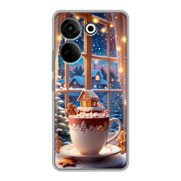 Силиконовый чехол на Tecno Camon 20 Pro 4G с принтом Новый год