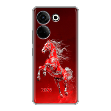 Силиконовый чехол на Tecno Camon 20 Pro 4G с принтом Новый год