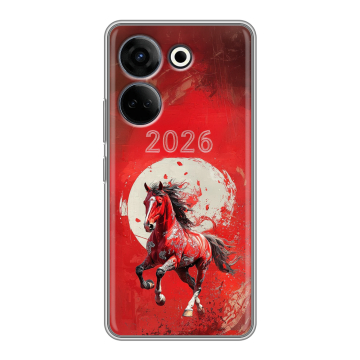 Силиконовый чехол на Tecno Camon 20 Pro 4G с принтом Новый год