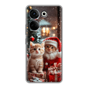 Силиконовый чехол на Tecno Camon 20 Pro 4G с принтом Новый год