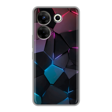 Силиконовый чехол на Tecno Camon 20 Pro 5G с принтом Геометрия неона Силиконовый чехол на Tecno Camon 20 Pro 5G с принтом Геометрия неона