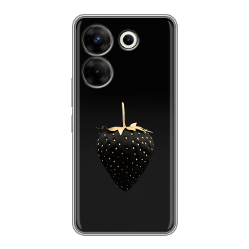 Силиконовый чехол на Tecno Camon 20 Pro 5G с принтом Черная клубника Силиконовый чехол на Tecno Camon 20 Pro 5G с принтом Черная клубника