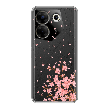 Силиконовый чехол на Tecno Camon 20 Pro 5G с принтом Ветка сакуры Силиконовый чехол на Tecno Camon 20 Pro 5G с принтом Ветка сакуры