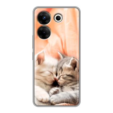 Силиконовый чехол на Tecno Camon 20 Pro 5G с принтом Котята Силиконовый чехол на Tecno Camon 20 Pro 5G с принтом Котята