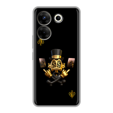 Силиконовый чехол на Tecno Camon 20 Pro 5G с принтом Золотой скрудж макдак Силиконовый чехол на Tecno Camon 20 Pro 5G с принтом Золотой скрудж макдак