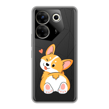 Силиконовый чехол на Tecno Camon 20 Pro 5G с принтом Корги Силиконовый чехол на Tecno Camon 20 Pro 5G с принтом Корги