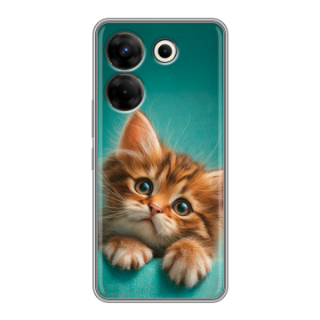 Силиконовый чехол на Tecno Camon 20 Pro 5G с принтом котенок