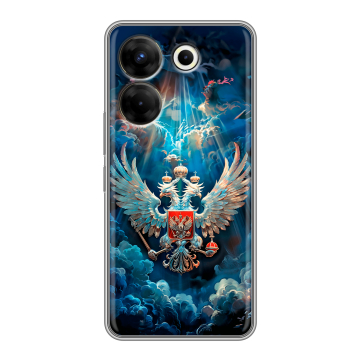 Силиконовый чехол на Tecno Camon 20 Pro 5G с принтом Герб флаг России Силиконовый чехол на Tecno Camon 20 Pro 5G с принтом Герб флаг России