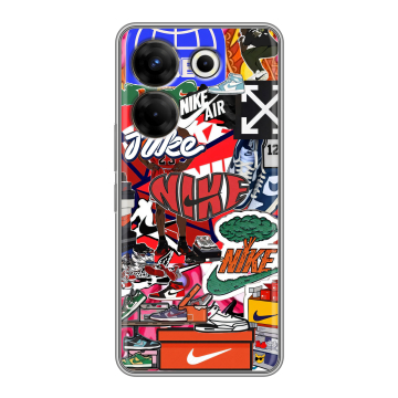 Силиконовый чехол на Tecno Camon 20 Pro 5G с принтом Найк Nike яркий Силиконовый чехол на Tecno Camon 20 Pro 5G с принтом Найк Nike яркий