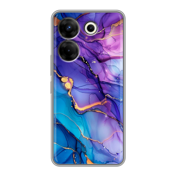 Силиконовый чехол на Tecno Camon 20 Pro 5G с принтом синий мрамор Силиконовый чехол на Tecno Camon 20 Pro 5G с принтом синий мрамор